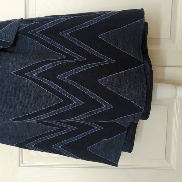 Anthropologie Textured Chevron Midi Skirt - Picture 10 of 11